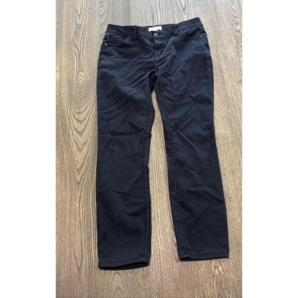 Liz Claiborne Straight Jeans Mid Rise Stretch Dark Wash Blue Size Petite 4P
